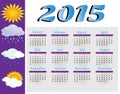The calendar with a picture of the seasons on the blue