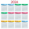Calendar Planner for 2024. Calendar template for 2024. Corporate and business calendar. Stationery Design Print Template