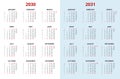 Calendar planner for 2030 and 2031. Calendar design, 12 months 2030 and 2031. Elegant yearly planner layout for business Royalty Free Stock Photo