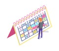 Calendar Planner and Man Creating Appointment Royalty Free Stock Photo
