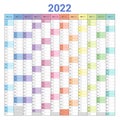 Calendar 2022 Planner Simple color vertical Style.