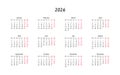 Calendar 2026, planner template. Vector isolated design