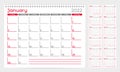 Calendar planner template 2022. Week start from Sunday. Set of 12 Months. Ready for print Royalty Free Stock Photo