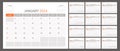 Calendar planner 2024 vector schedule month calender, organizer template. Week starts on Sunday. Business personal page. Modern