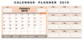 Calendar planner 2019 Royalty Free Stock Photo