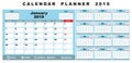 Calendar planner 2019 Royalty Free Stock Photo