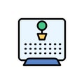 Calendar plant icon. Simple color with outline vector elements of almanac icons for ui and ux, website or mobile application