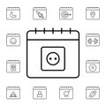 Calendar, plug flat vector icon in calendar pack Royalty Free Stock Photo