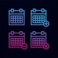 Calendar, plus, minus, delete sign nolan icon. Simple thin line, outline vector of web icons for ui and ux, website or mobile