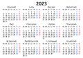 2023 calendar, Polish, Monday