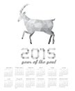 2015 calendar with a polygon goat. Royalty Free Stock Photo