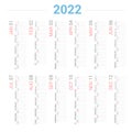 Calendar 2022 Planner Simple vertical Style.