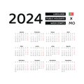 Calendar 2024 Portuguese language with Portugal public holidays. Week starts from Monday.