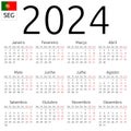 Calendar 2024, Portuguese, Monday