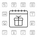 Calendar, present flat vector icon in calendar pack Royalty Free Stock Photo