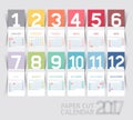 Calendar 2017 print template design paper folding style. Vector
