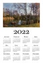 Calendar for 2022. Printable wall calendar, week starts on Monday.