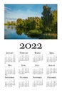 Calendar for 2022. Printable wall calendar, week starts on Monday.