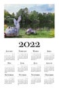 Calendar for 2022. Printable wall calendar, week starts on Monday.