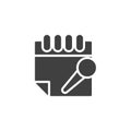 Calendar push pin vector icon