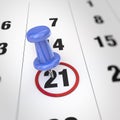 Calendar and pushpin Royalty Free Stock Photo