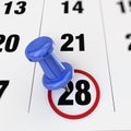 Calendar and pushpin Royalty Free Stock Photo