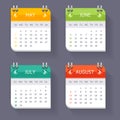 Calendar Quarter Month Set. Vector