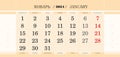 Calendar quarterly block for 2024 year, January 2024. Week starts from Monday