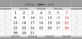 Calendar quarterly block for 2024 year, July 2024. Wall calendar, English and Russian language. Week starts from Monday