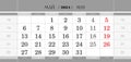 Calendar quarterly block for 2024 year, May 2024. Wall calendar, English and Russian language. Week starts from Monday