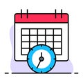Calendar reception vector  color line  icon Royalty Free Stock Photo