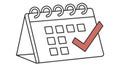 Calendar with a Red Check Mark, Deadline and Task Done, vector design Generative AI Royalty Free Stock Photo
