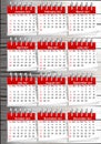calendar red theme designed on isolated white background