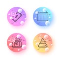 Calendar, Rejected payment and Pyramid chart minimal line icons. For web application, printing. Vector