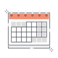 Calendar related color line vector icon, illustration