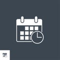 Calendar related vector glyph icon.