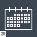 Calendar related vector glyph icon.