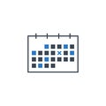 Calendar related vector glyph icon.