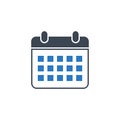 Calendar related vector glyph icon.