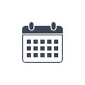 Calendar related vector glyph icon.