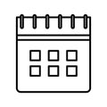 Calendar reminder date plan icon thick line Royalty Free Stock Photo