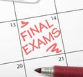 Calendar reminder, final exams