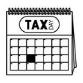 Calendar reminder with tax day Royalty Free Stock Photo