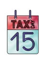 Calendar reminder with tax day Royalty Free Stock Photo