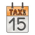 Calendar reminder with tax day Royalty Free Stock Photo