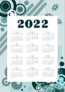 2022 calendar with retro background