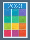 Calendar 2023. Russian language. Vertical calendar design template