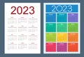 Calendar 2023. Russian language. Vertical calendar design template