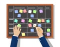 Calendar schedule board with collaboration plan, Royalty Free Stock Photo
