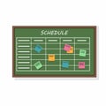 Calendar schedule with collaboration plan and stickers. Business planning or scheduling work